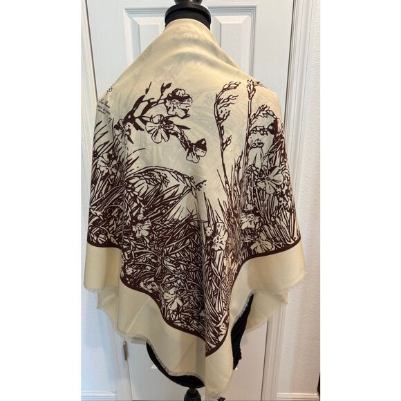 Loro Piana Turati Herringbone Cashmere Scarf 51”X 51” See Description - Picture 1 of 16